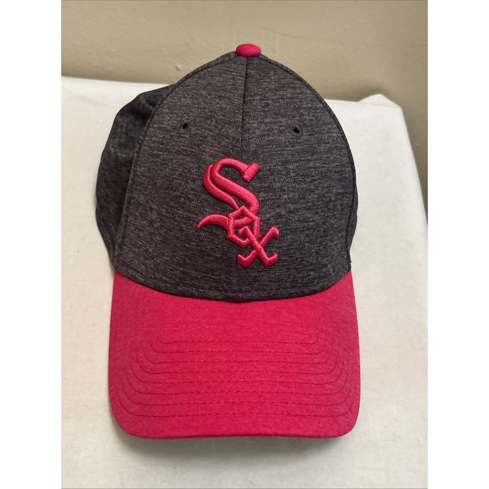 New Era 39Thirty Chicago White Sox Fitted Hat Grey Pink Mens M/L MLB Cap